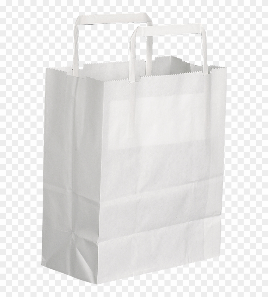 10" White Paper Carrier Bag W/handles - White Paper Carrier Bag Clipart