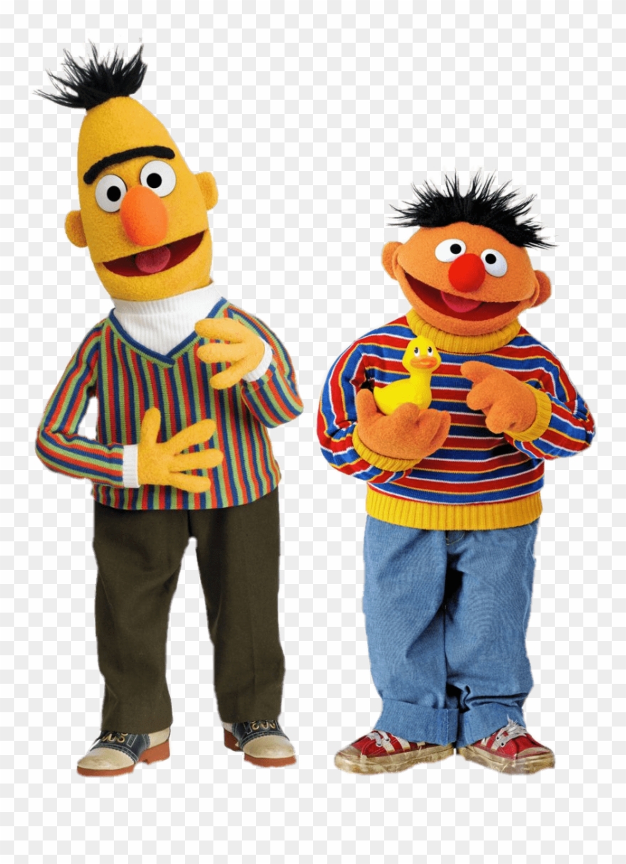 Clip Black And White Download Bert And With Duck Transparent - Bert And Ernie - Png Download