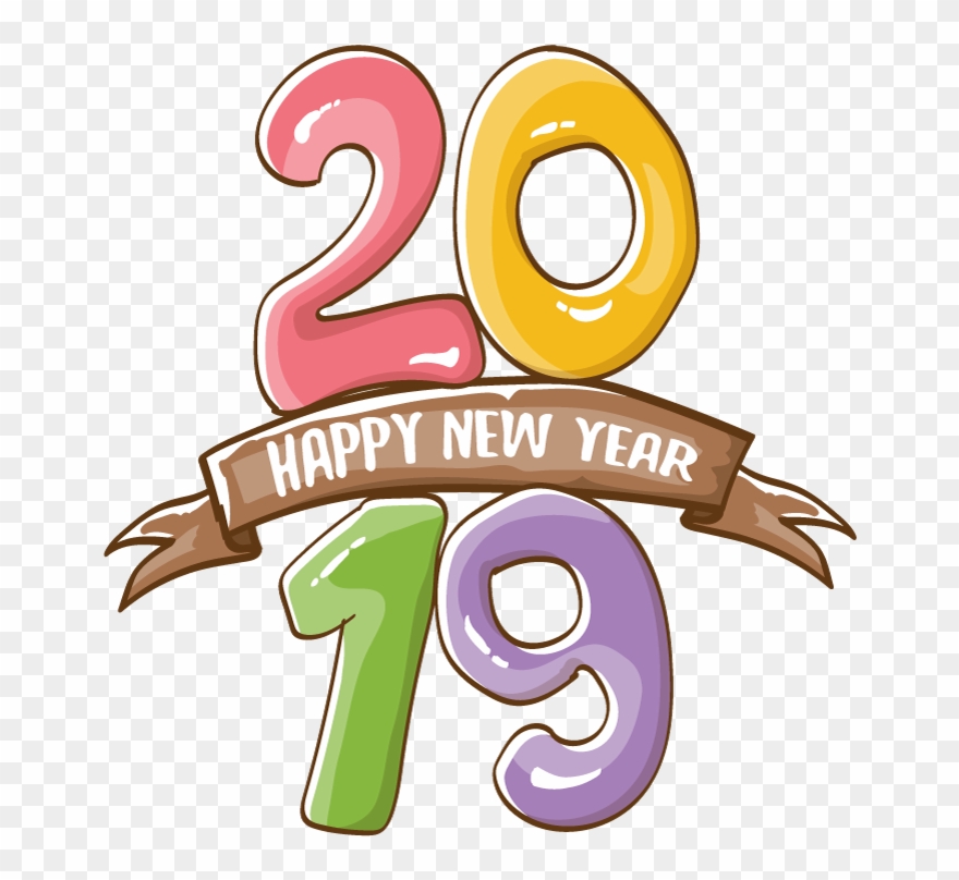 2019 Happy New Year 19 Vector - Poster Happy New Year Vector 2019 Clipart
