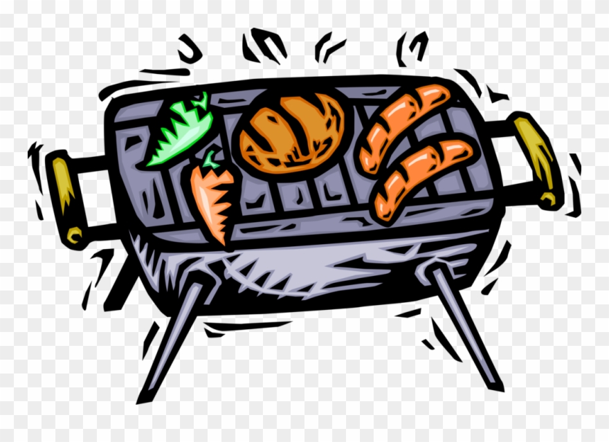 Vector Illustration Of Hot Dogs And Hamburgers Cooking - Clip Art - Png Download