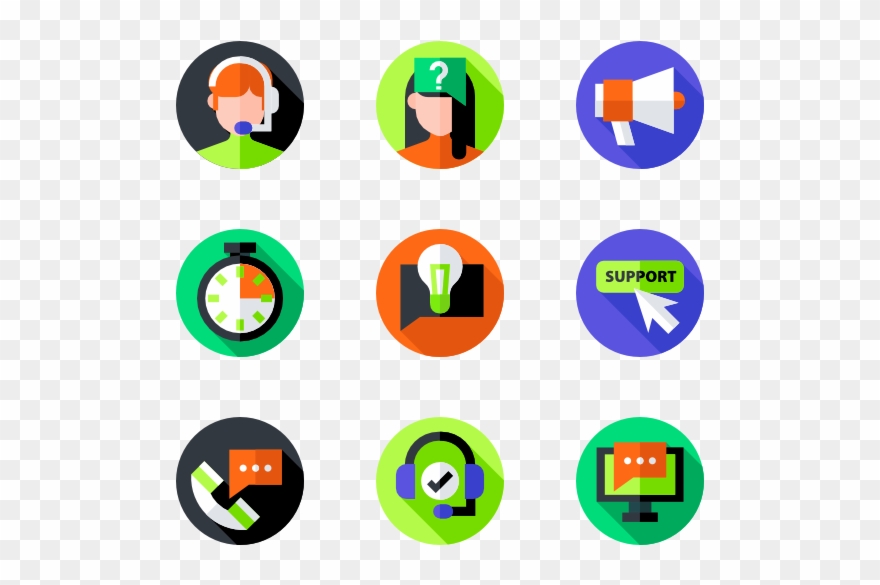 Call Center - Graphic Design Flat Icon Clipart