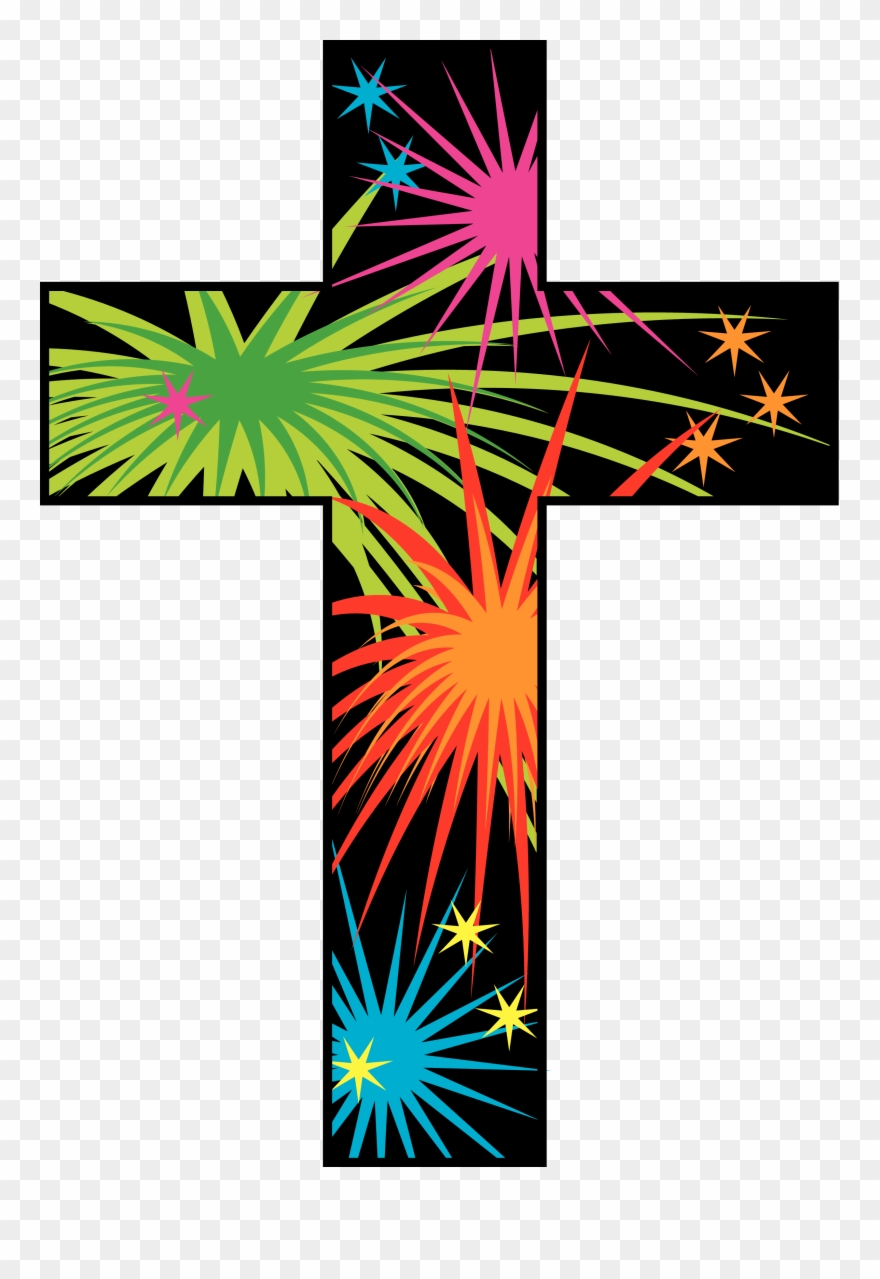 Bring A Side Dish Or A Dessert To Share, And Bag Chairs - Fireworks Cross Clipart