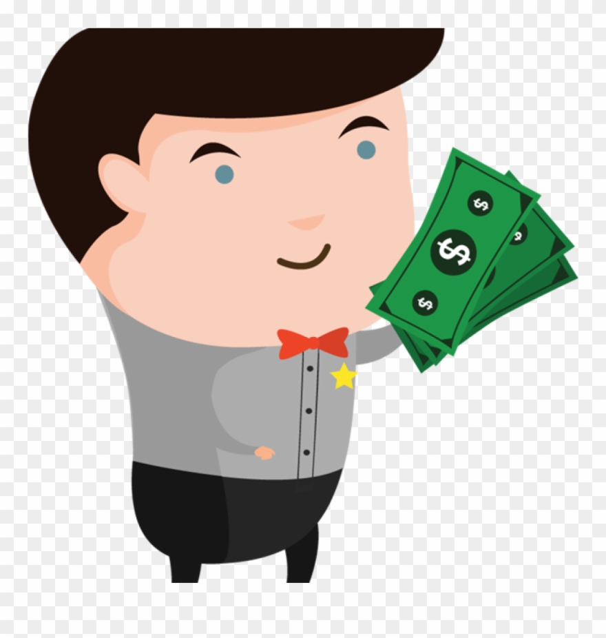 Money Bag Cartoon Clip Art - Thinking Person Cartoon Png Transparent Png