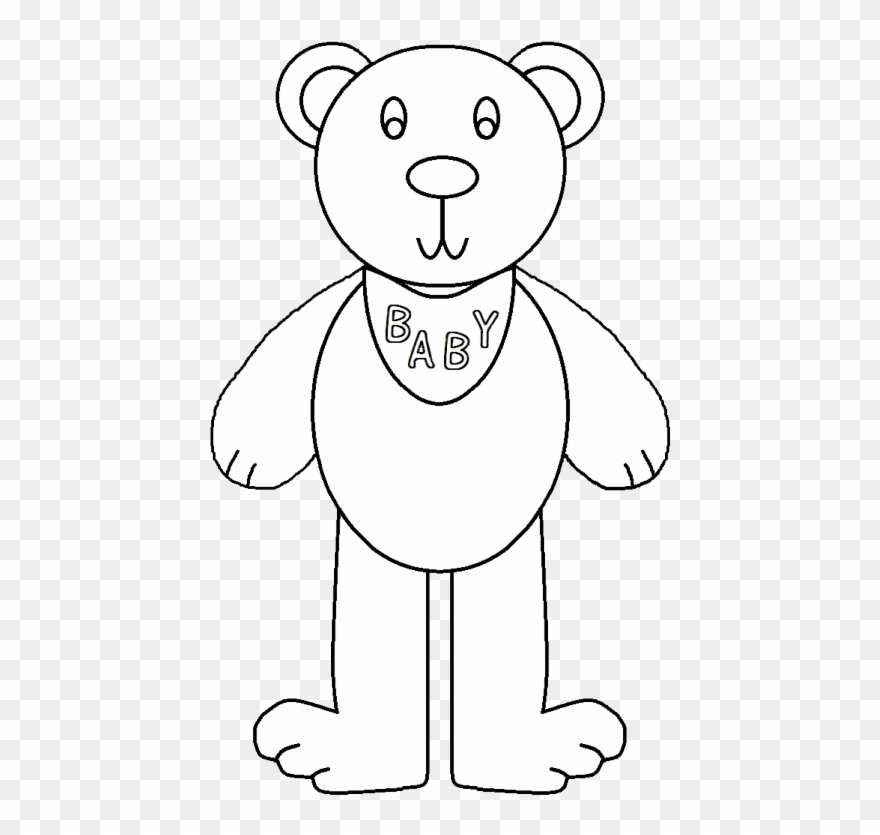 Papa Bear Cartoon Black And White Clipart