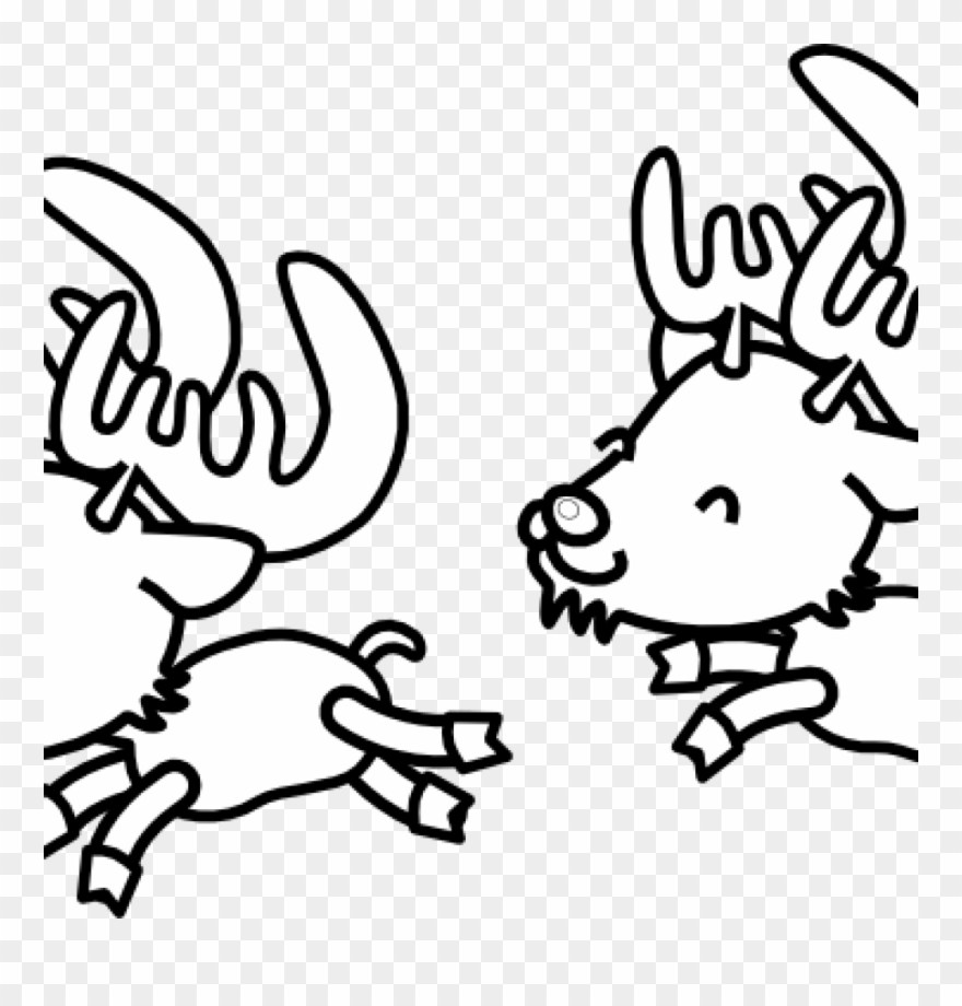 Reindeer Clipart Black And White Reindeer Clipart Black - Clip Art Black And White Christmas - Png Download