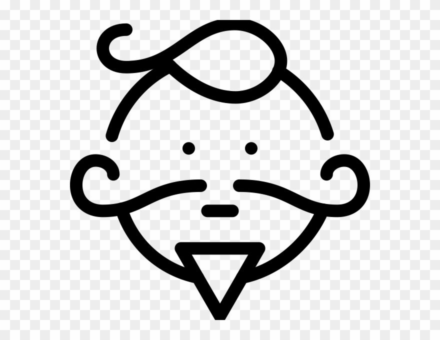 Face Rubber Stamp - Moustache Avatar Clipart