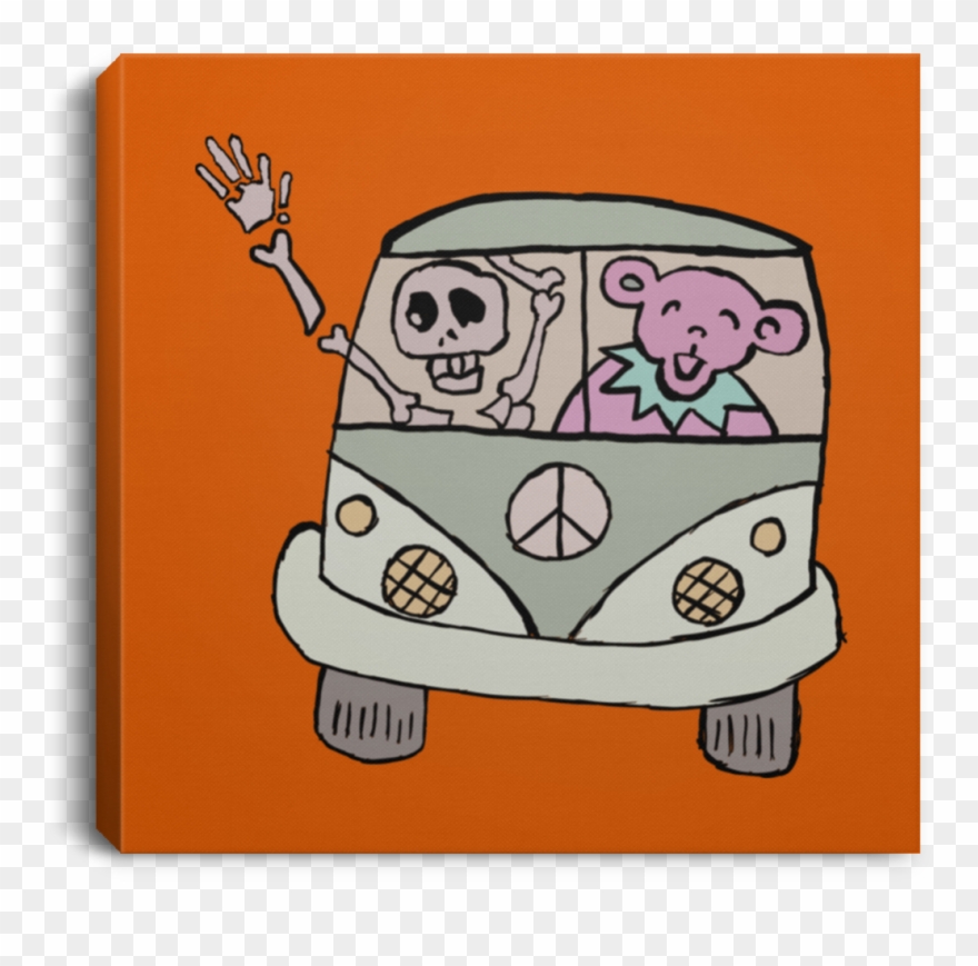 Vw Bus Touring Square Canvas - Cartoon Clipart
