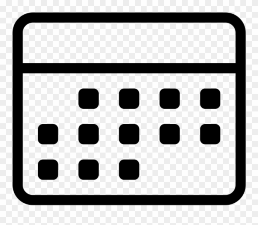 30-day Calendar Of Events - Calendar Icon Black White Png Clipart