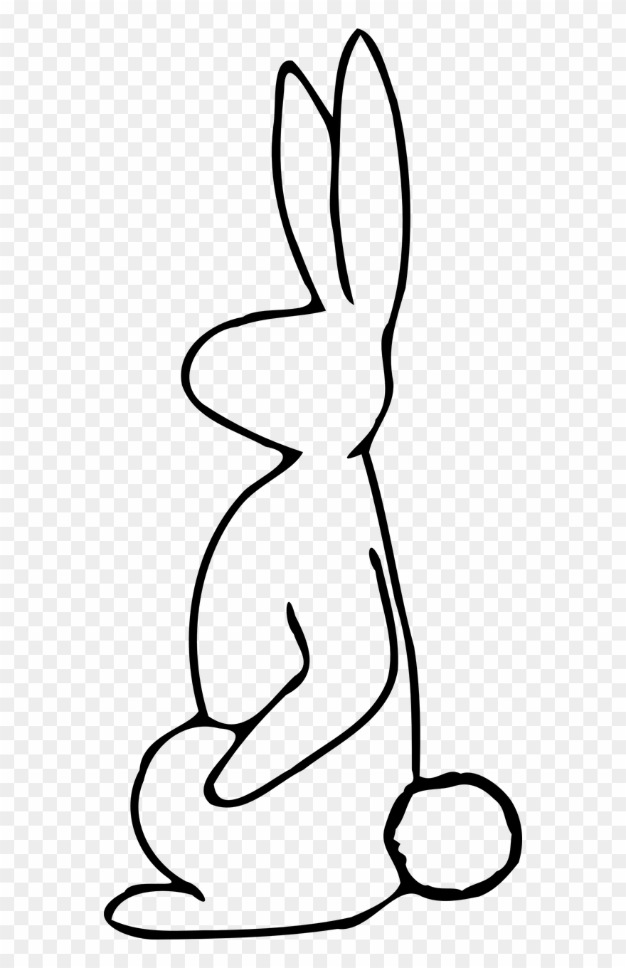 Hare Clipart Rubbit - Outline Of An Animal - Png Download