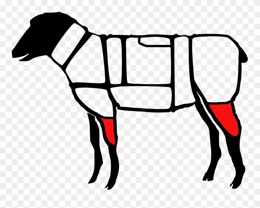 Bone Less Meat Piece From The Mutton Hind Quarter And - Primal Cut Of Lamb Clipart