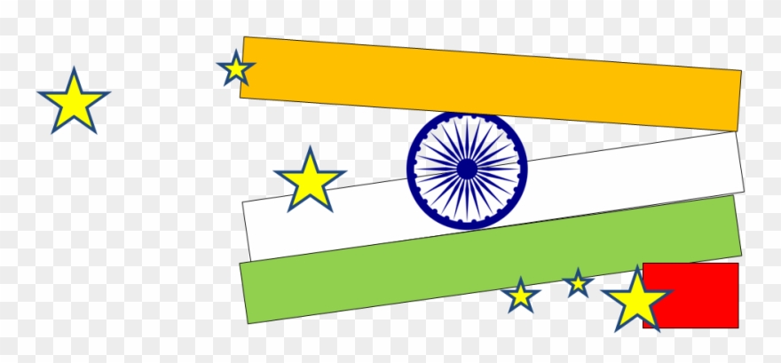 India China Flags - Drawing Clipart