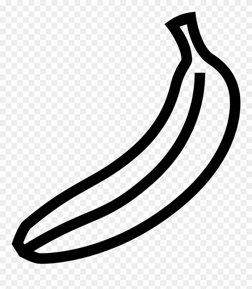 This Is A Drawing Of A Single Banana - Banana Clipart