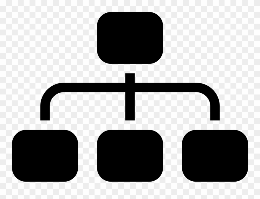 Hierarchy Filled Icon - White Org Chart Icon Clipart