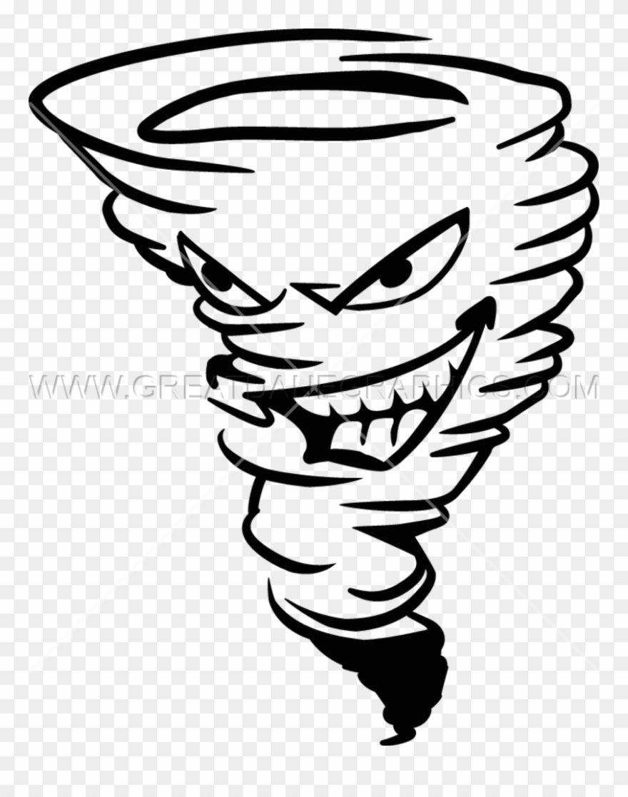 Tornado Line Art Clip - Tornado Line Drawing - Png Download