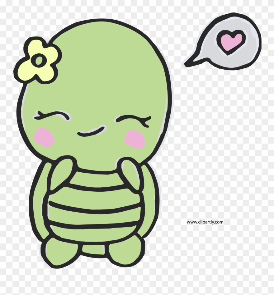 Sweet And Cute Turtle Easy Png Clipart - Easy Cute Turtle Drawing Transparent Png
