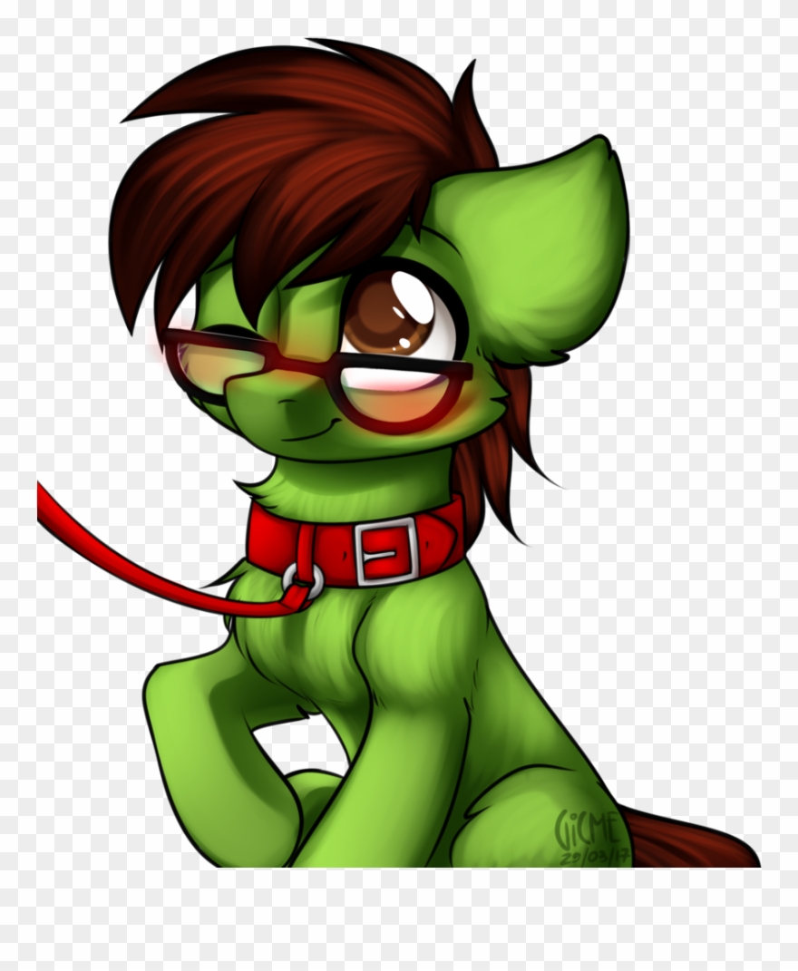 Gicme, Blushing, Collar, Glasses, Leash, Oc, Oc - Cartoon Clipart