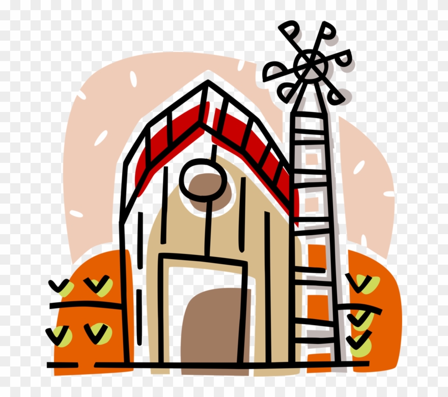 Vector Illustration Of Farming Operation Farm Barn - Illustration Clipart