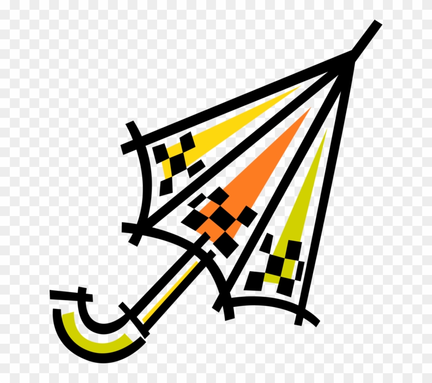 Vector Illustration Of Closed Umbrella Or Parasol Rain Clipart