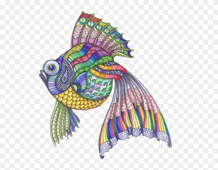 Fish, Fish - Zentangle Fish Color Clipart