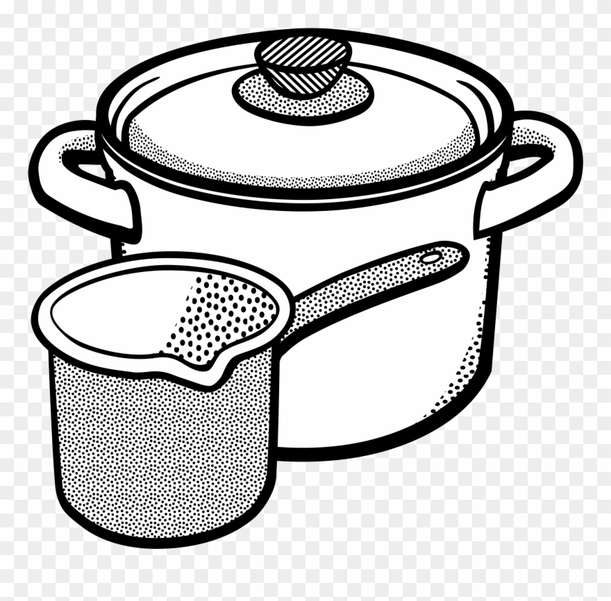 Jpg Black And White Pots Lineart Big Image Png - Pot Clipart Transparent Png