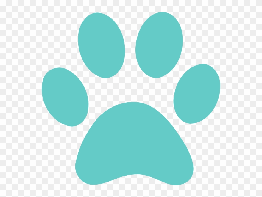 Teal Paw Print Clip Art - Png Download