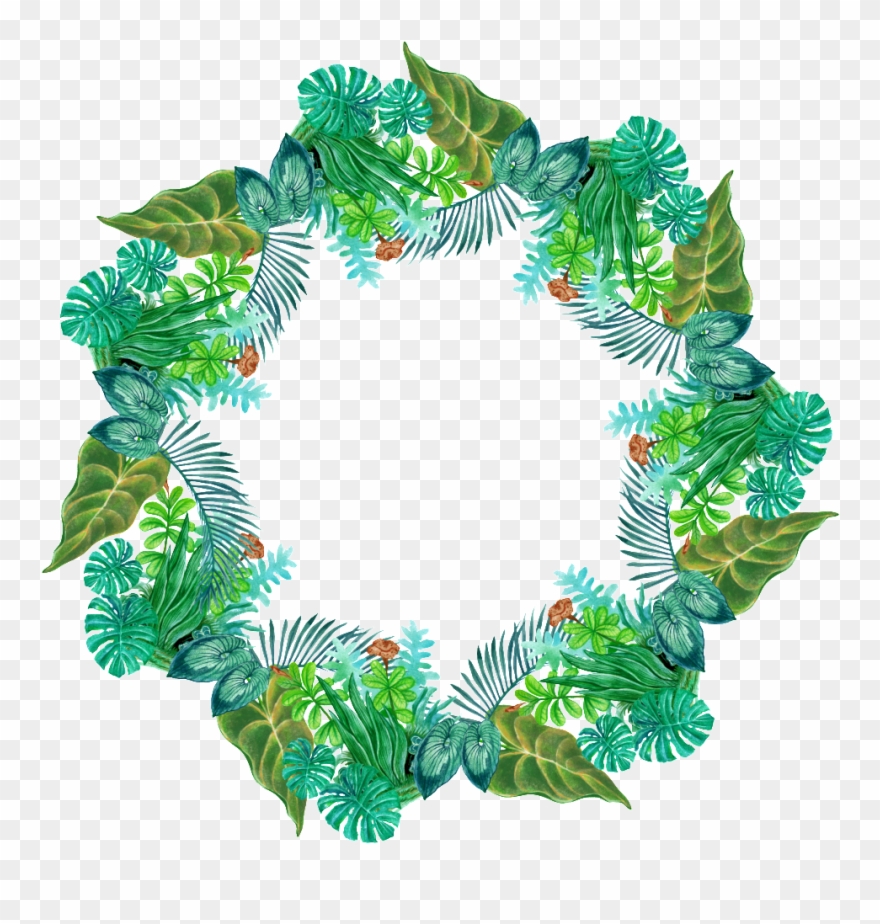 Hand Painted Dense Leaf Circle Png Transparent - Portable Network Graphics Clipart