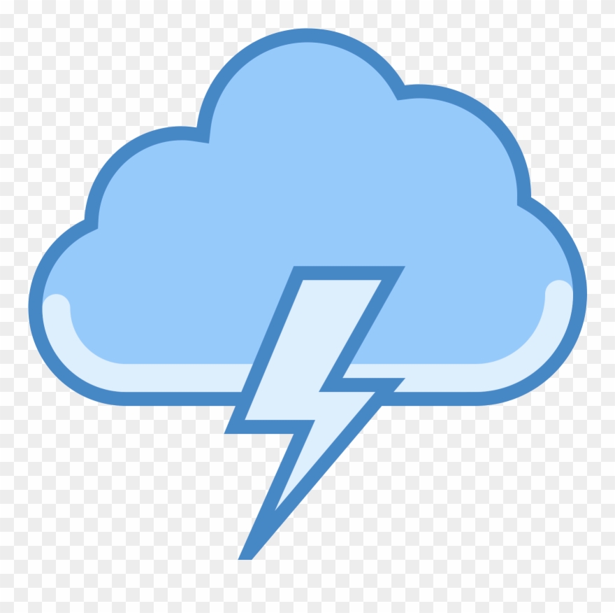 The Icon Is A Stylized Depiction Of A Storm Cloud - Cloud With Lightning Icon Png Clipart