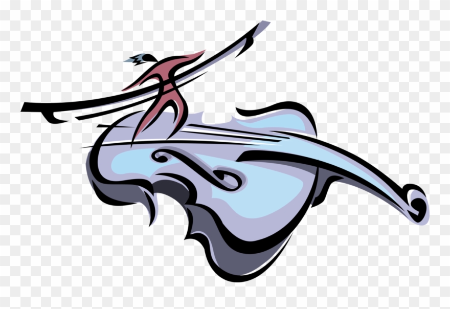Vector Illustration Of Violin Or Fiddle Stringed Musical - Illustration Clipart