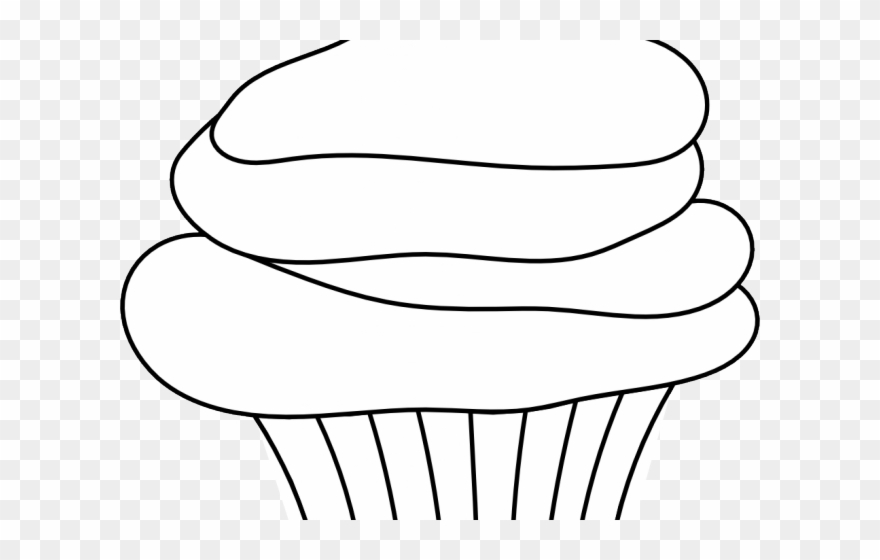 Drawn Cupcake Clip Art Line - Png Download