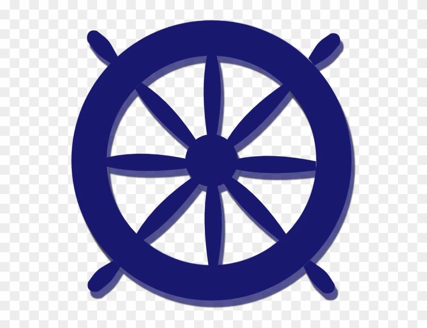 Blue Ship Wheel Clipart - Png Download