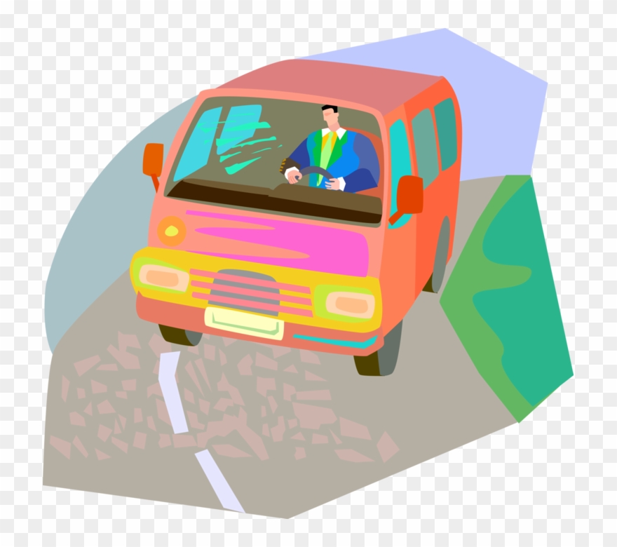 Png Download Driver Drives Image Illustration Of Motorist - Van Clipart