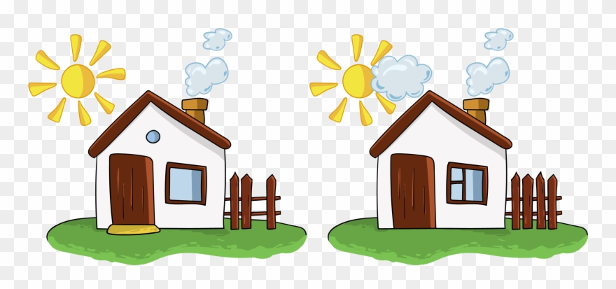 Find The Differences In Houses - House Spot The Difference Clipart