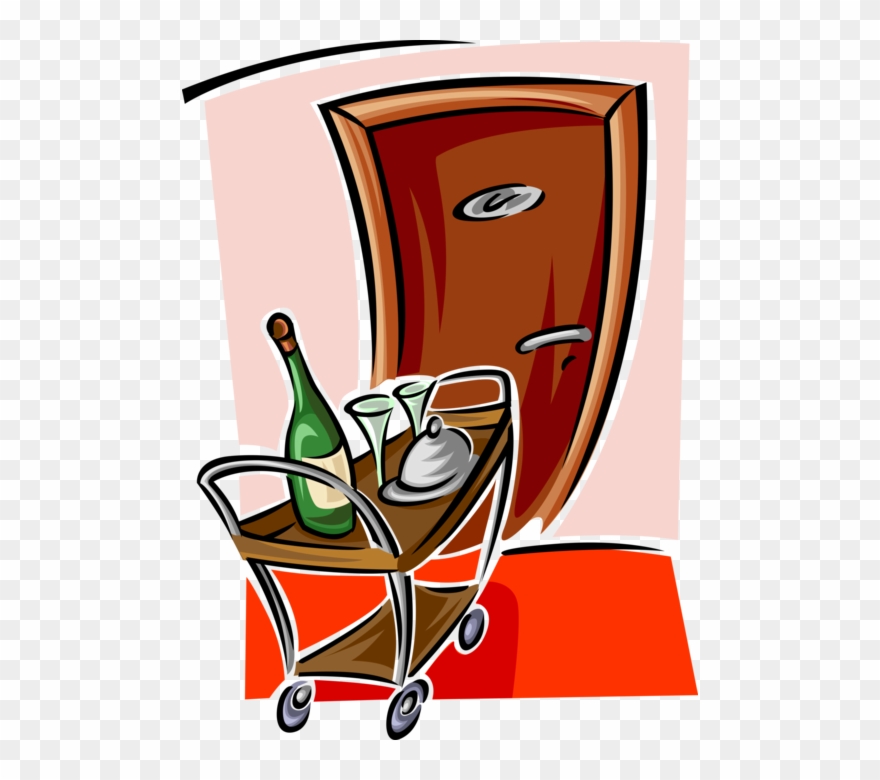 Graphic Black And White Download Room Service Tray - Hotel Clipart