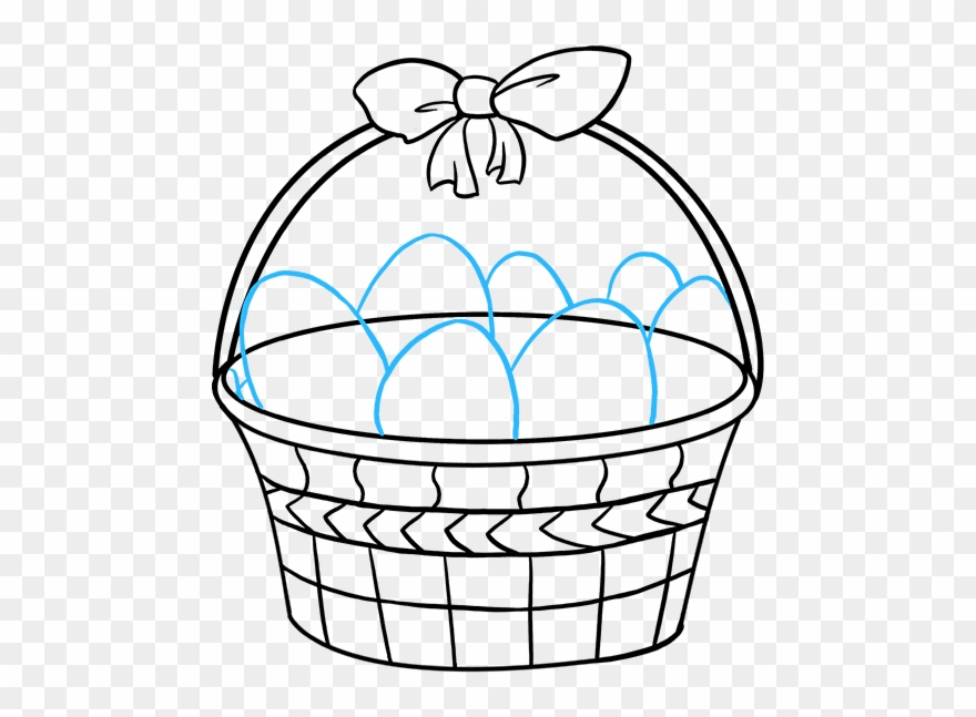 How To Draw Easter Basket - Drawing Image Of Basket Clipart