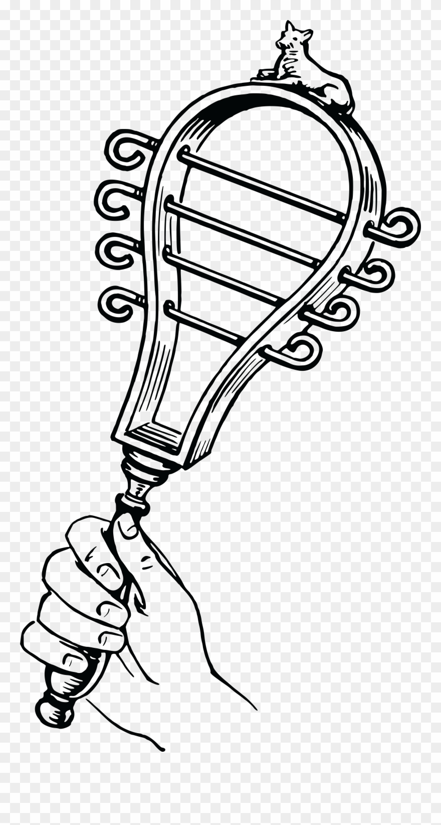 Free Clipart Of A Hand Shaking A Sistrum, Black And - Sistrum Png Transparent Png