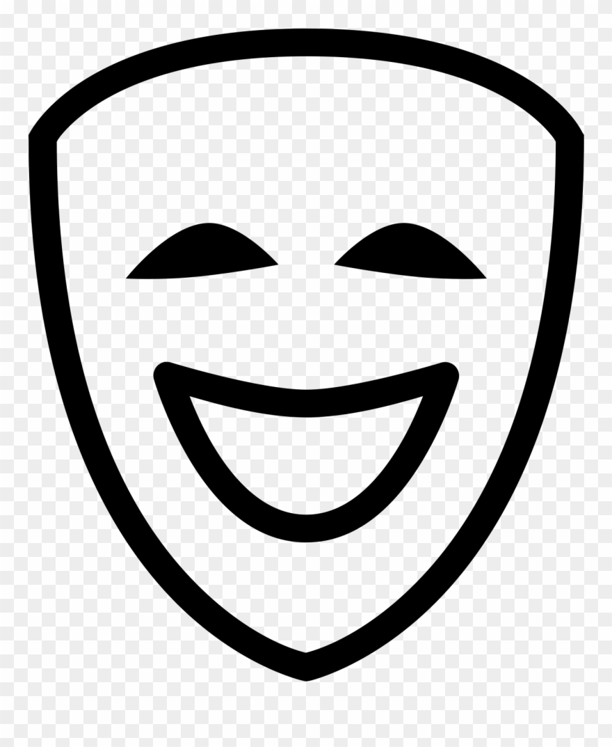 Theatre Mask Free Social Line - Comedy Icon Png Clipart