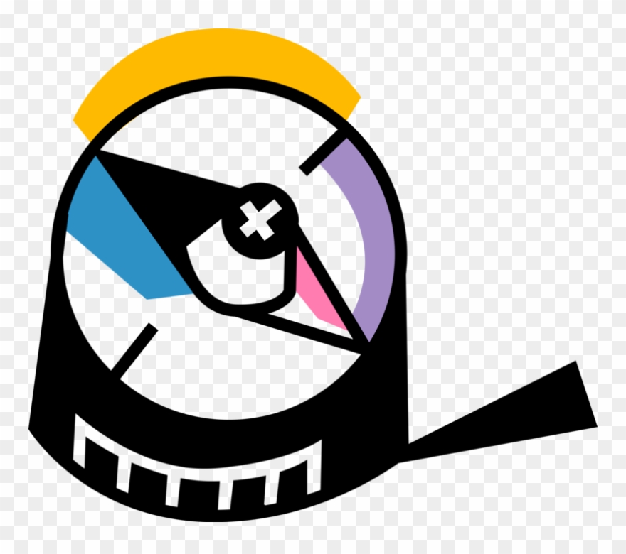 Vector Illustration Of Magnetic Compass For Navigation - Emblem Clipart