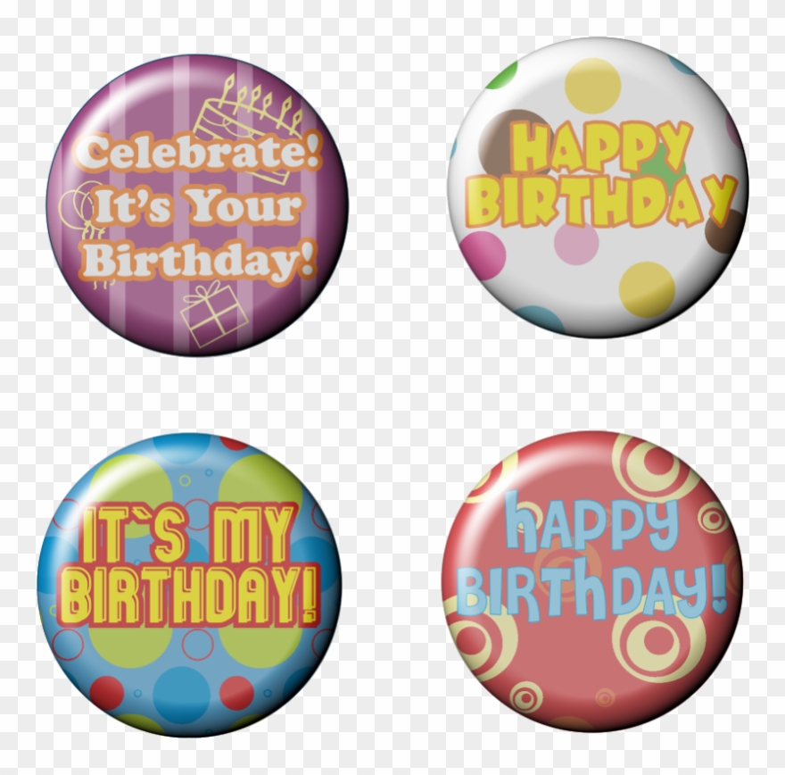 More Views - Happy Birthday Button Clipart