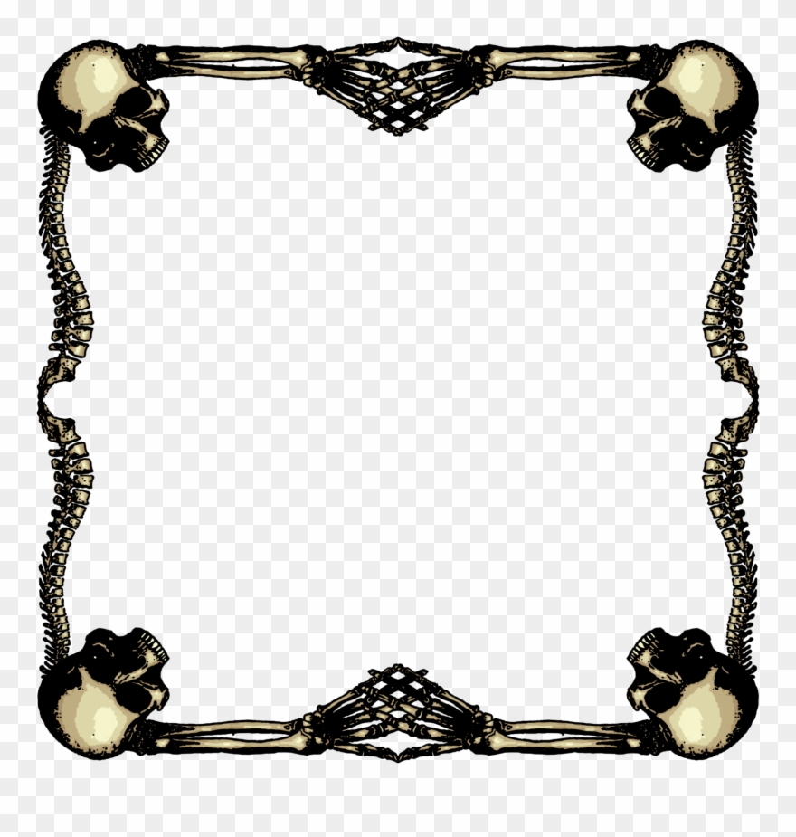 Banner Frame Transparent Frames Pinterest Stenciling - Skull Frame Png Clipart