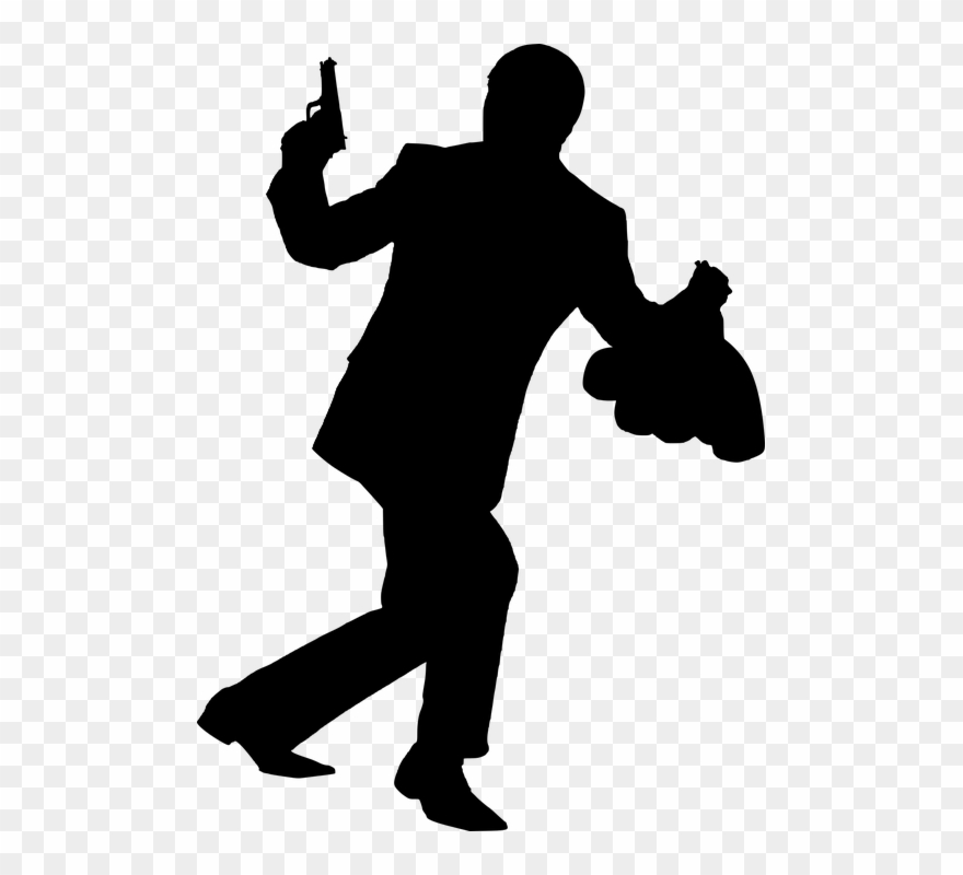 Criminal Clipart Robery - Crime Silhouette Transparent - Png Download
