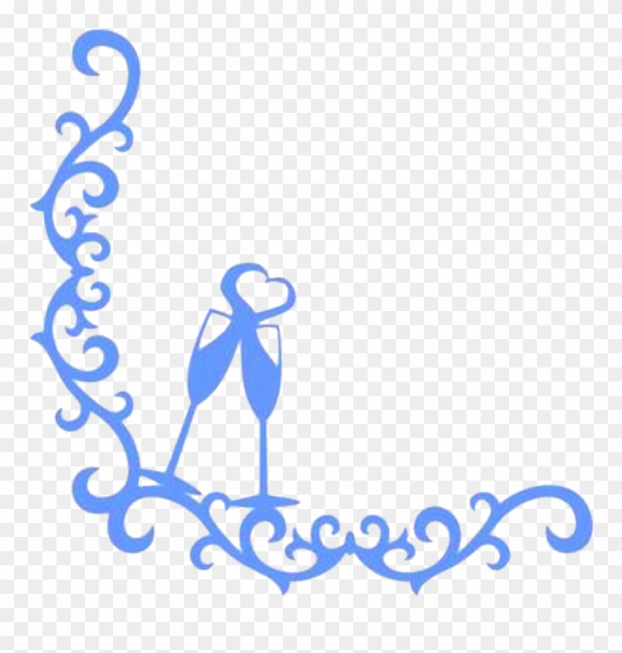 Love Hearts Borders Wedding Champagne Celebrate - New Year Card Clipart