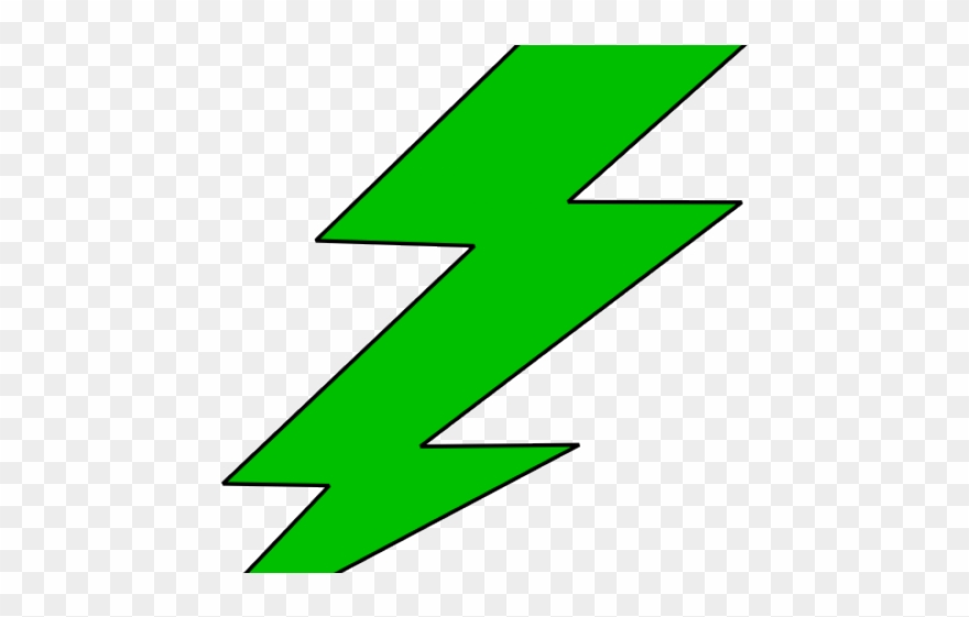 Lightening Clipart Stripe - Green Lightning Bolt Clipart - Png Download