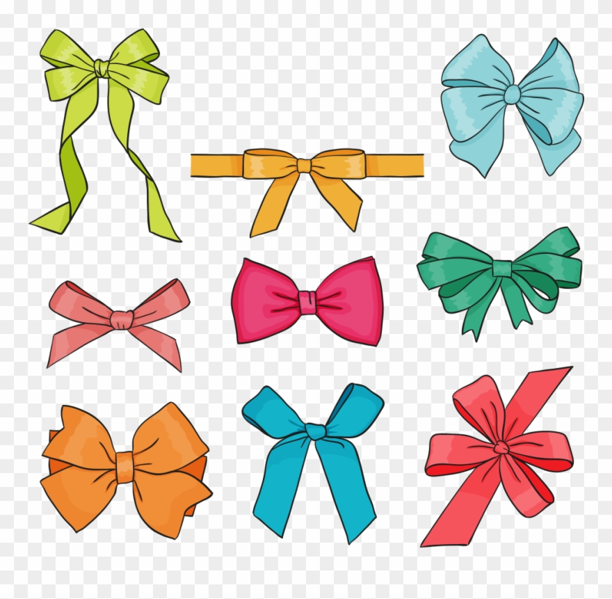 Necktie Drawing Paper Vector Transparent - Christmas Bow Ribbon Drawing Clipart