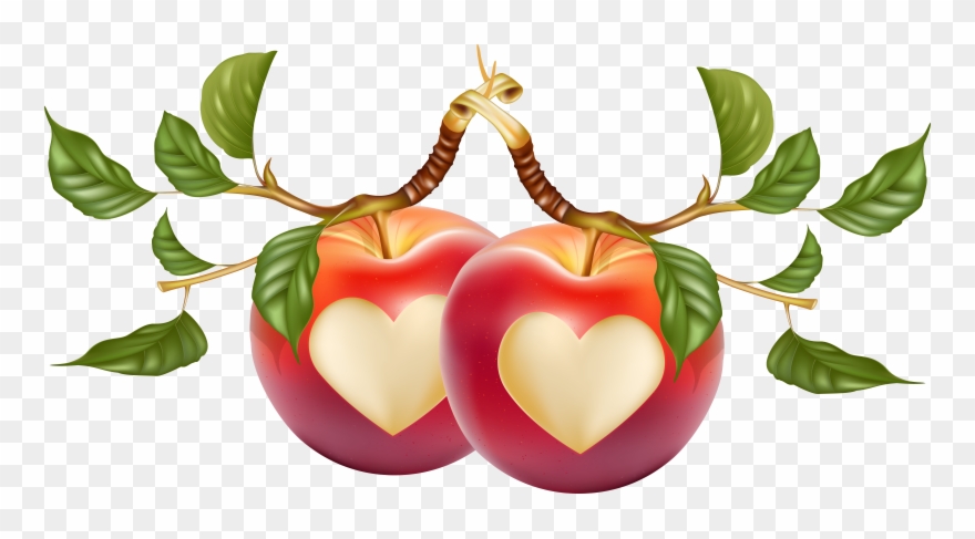 Heart-shaped Apple Vector 7389*3756 Transprent Png - Heart Shape On Fruits Clipart
