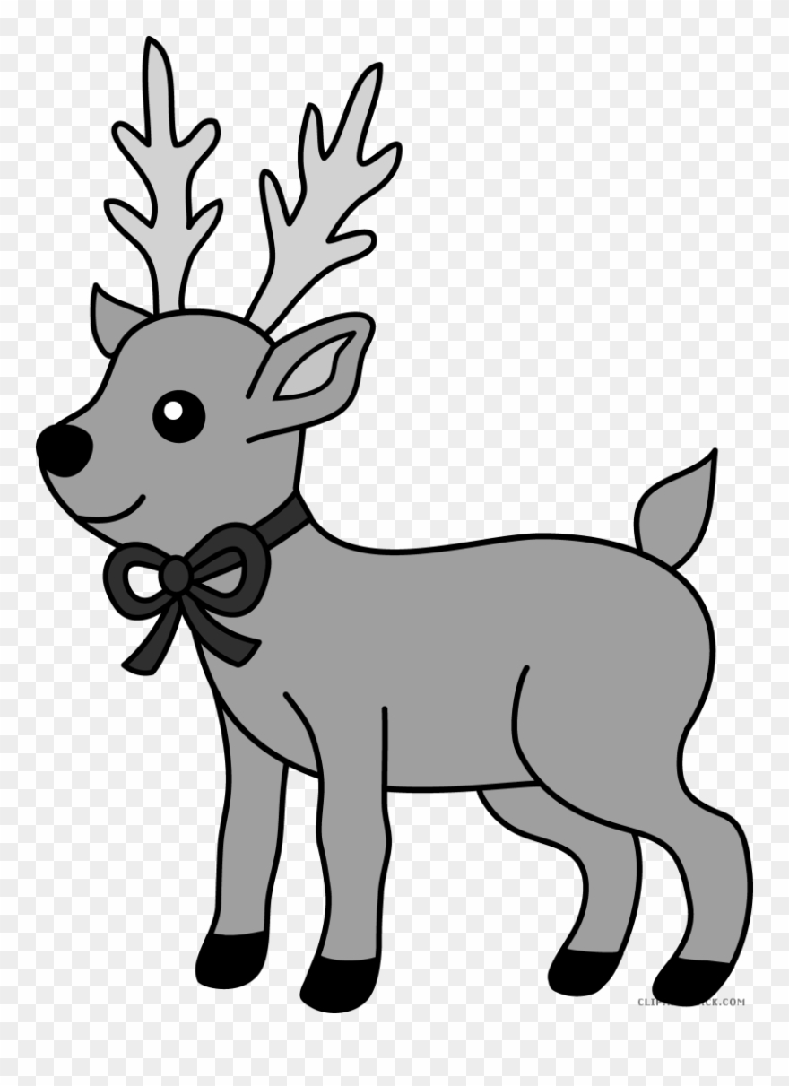 Reindeer Animal Free Black White Clipart Images Clipartblack - Rudolph The Reindeer Throw Blanket - Png Download