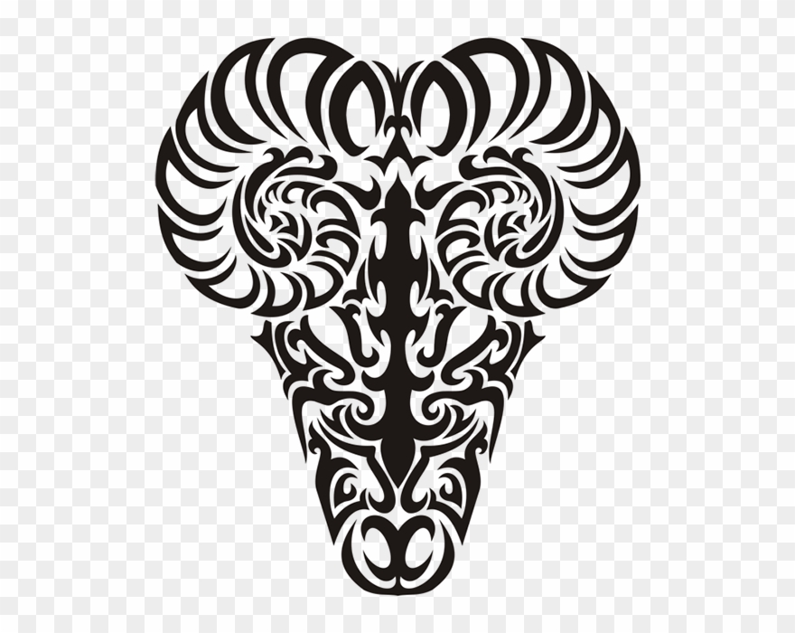 Aries Vector Tribal Clipart Black And White Library - Corazon Vintage Png Transparent Png
