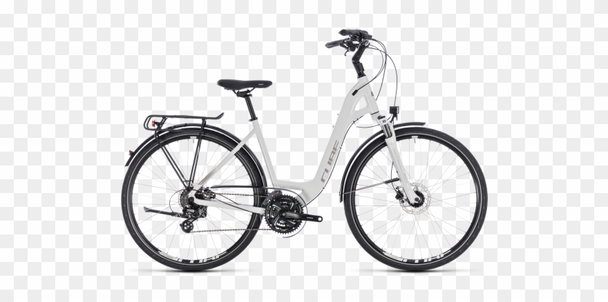 Rower Cube 148150 Touring Pro - Cube Touring Pro Easy Entry 2018 Hybrid Bike White Clipart