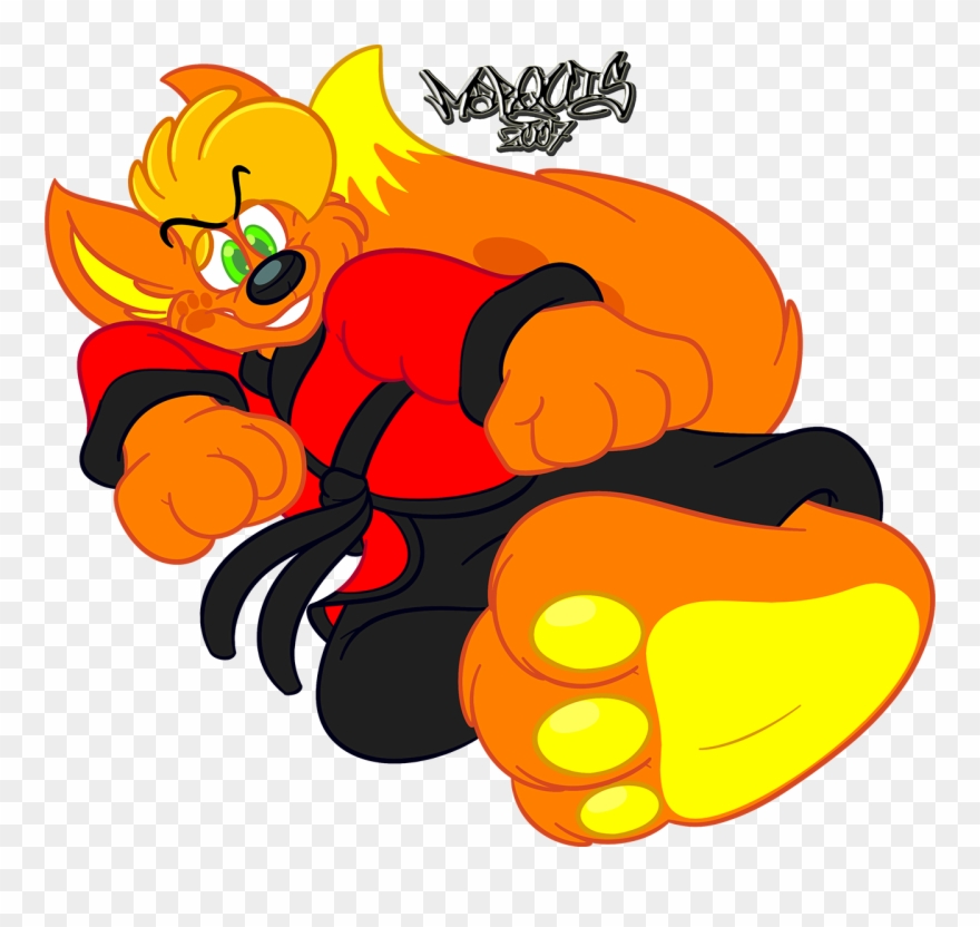 Flying Running Ninja Kick - Ninja Clipart