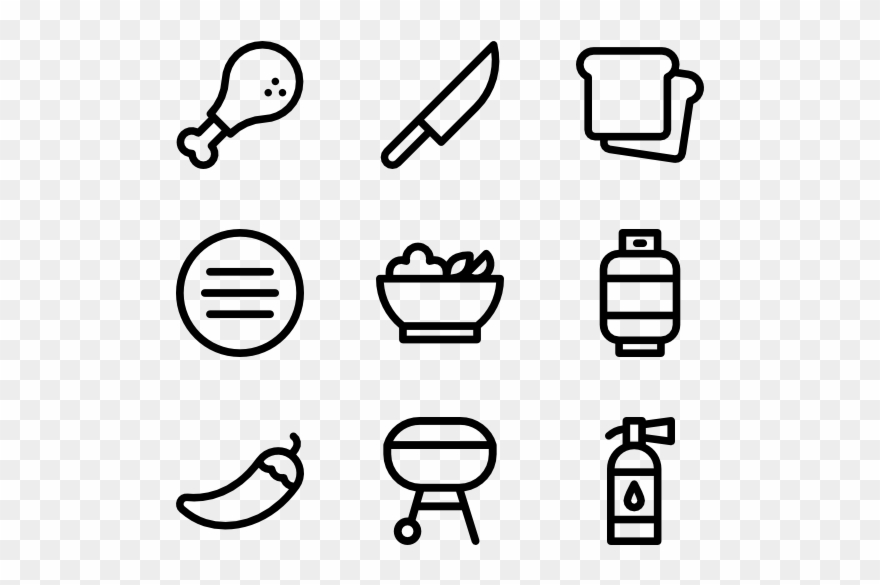 Icons Free Bbq - Facebook Line Icon Vector Clipart