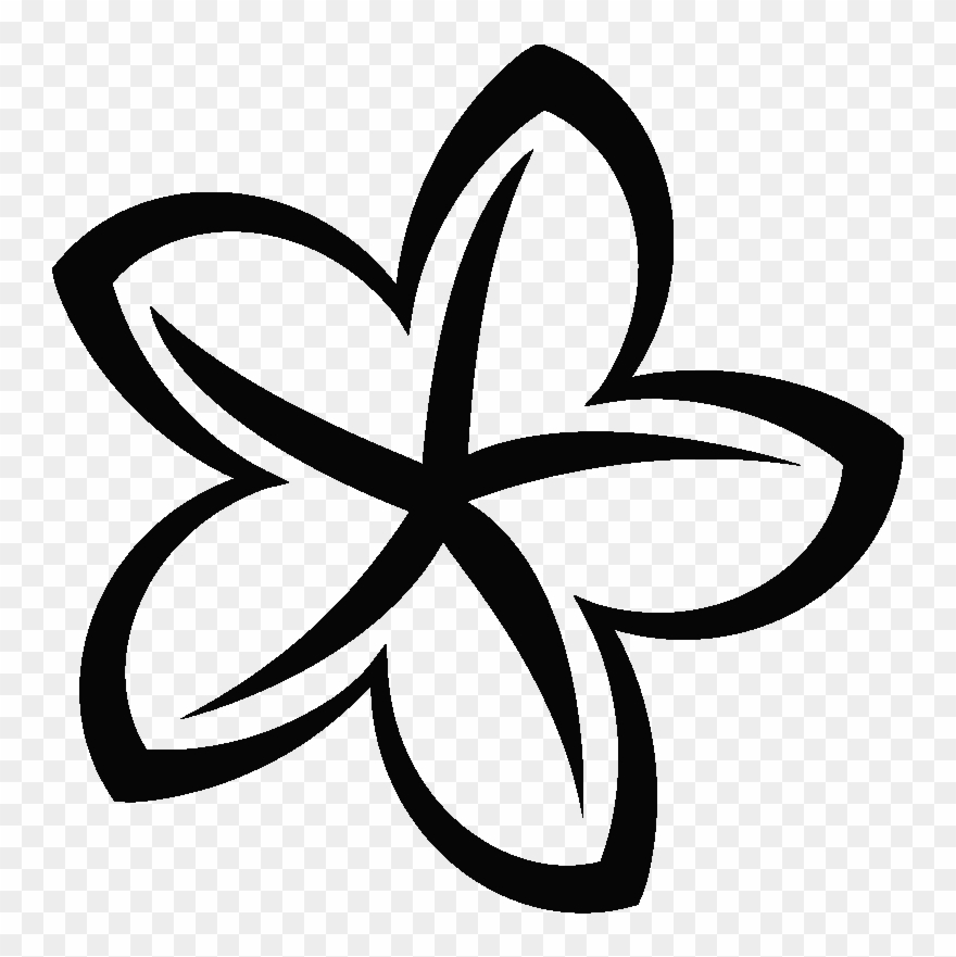 Sticker Simple Plumeria Fleur - Sticker Clipart